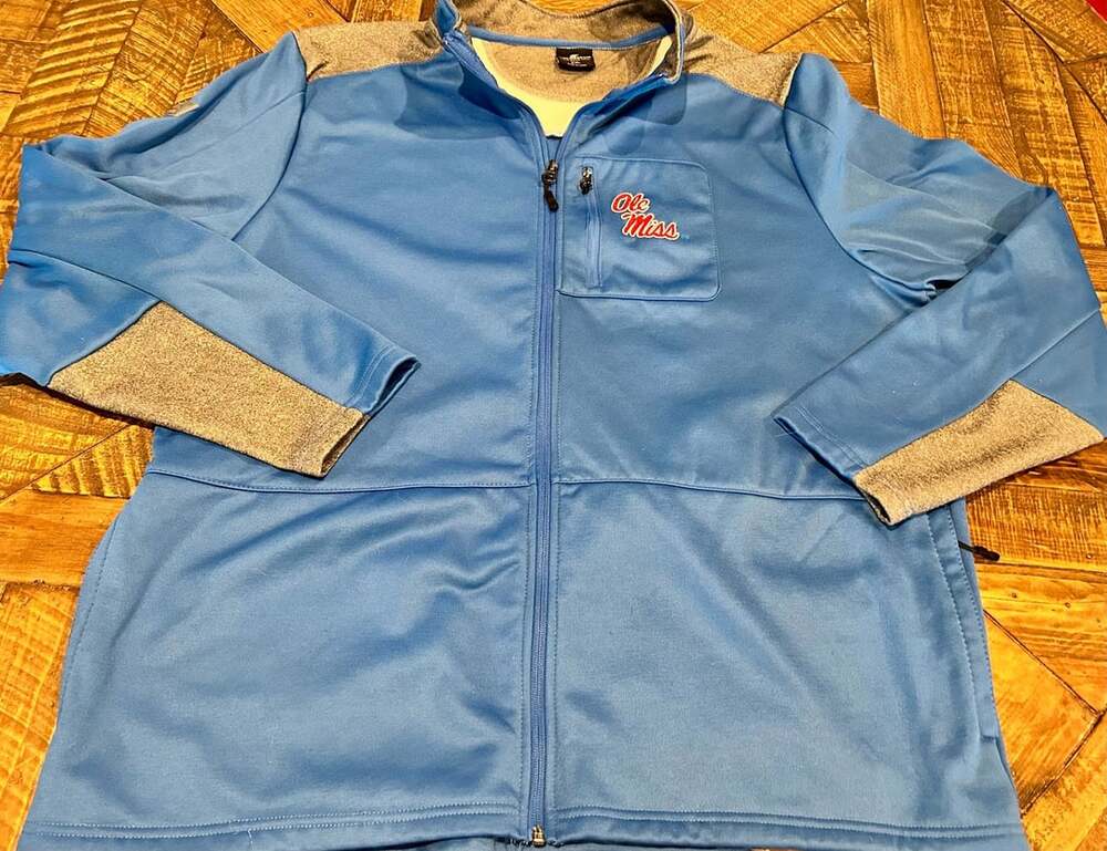 Colosseum Ole Miss Rebels Full-Zip Jacket XXL Blue Gray